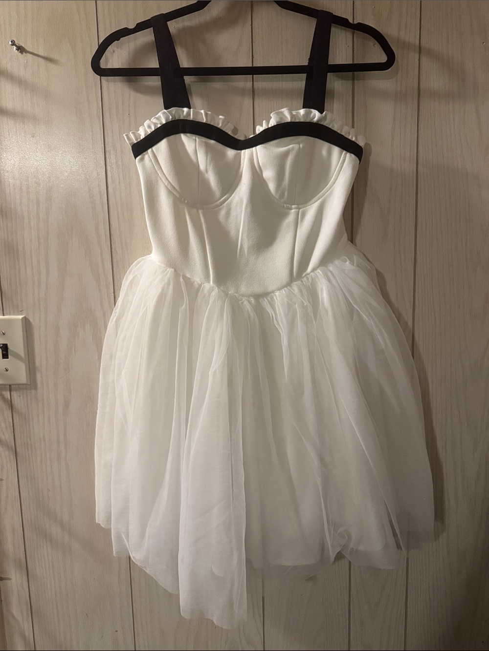 SHEIN White Dress with Sweet Heart Neck Line